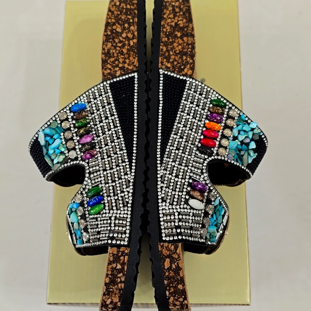 NWB Aloha Island Embellished Slide Sandals SZ 8 - Picture 3 of 10